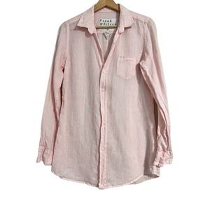 Frank & Eileen Shirley Pink Linen Button Down Small